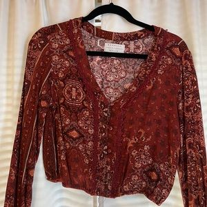 Pac Sun Kendall x Kylie cropped 70s style shirt